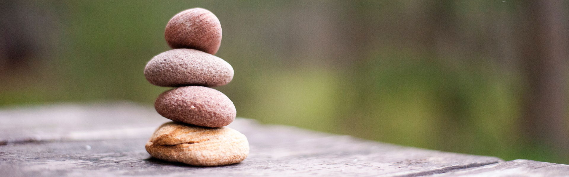 Small stack of rocks on an outdoor table